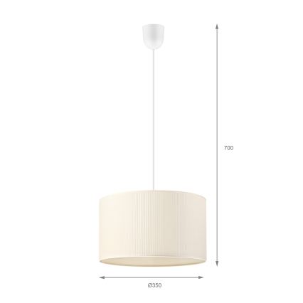 Lustră suspendată pe cablu SIRJA PLISADO 1xE27/15W/230V Ø 35 cm crem