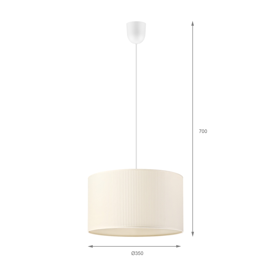 Lustră suspendată pe cablu SIRJA PLISADO 1xE27/15W/230V Ø 35 cm crem