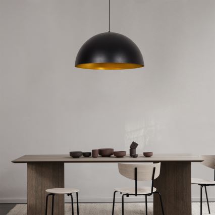 Lustră suspendată pe cablu SIVANI, 1xE27, 40W, 230V, Ø 60 cm, negru/cupru