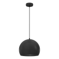 Lustră suspendată pe cablu SOOL, 1x E27/15W/230V, Ø 27 cm, negru