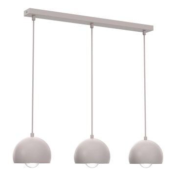 Lustră suspendată pe cablu SOOL, 3xE27/15W/230V, crem