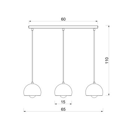 Lustră suspendată pe cablu SOOL, 3xE27/15W/230V, crem