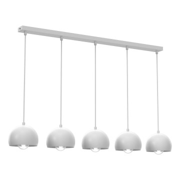 Lustră suspendată pe cablu SOOL 5xE27/15W/230V albă