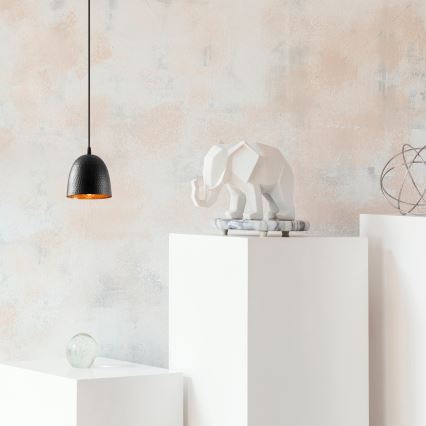 Lustră suspendată pe cablu TATTOO, 1x E27/40W/230V, Ø 16 cm, negru