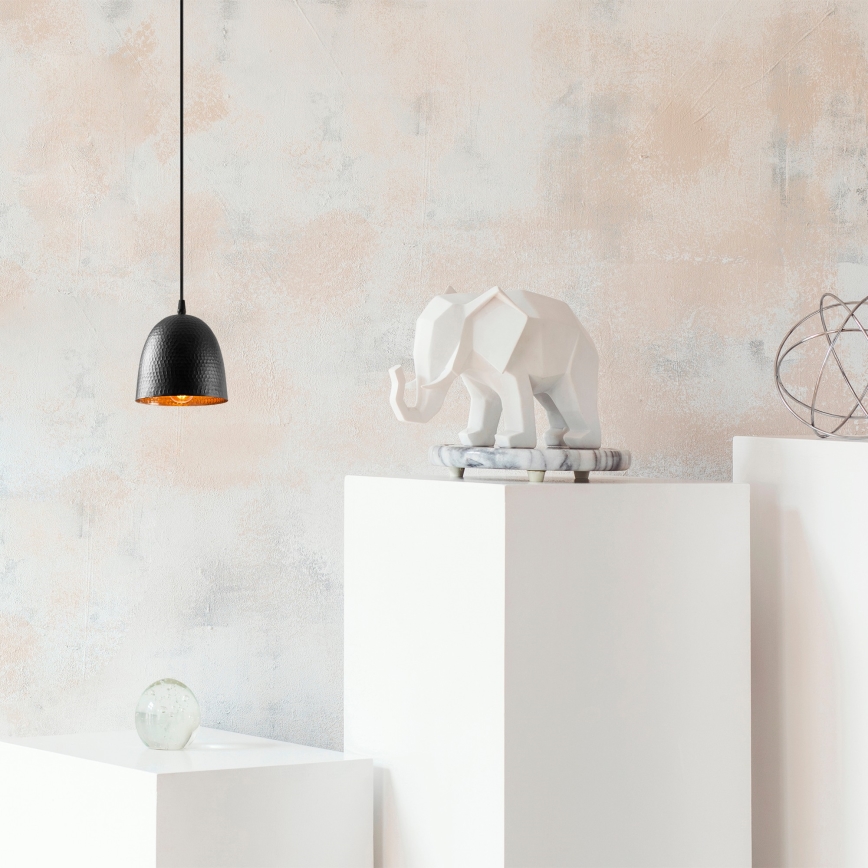 Lustră suspendată pe cablu TATTOO, 1x E27/40W/230V, Ø 16 cm, negru