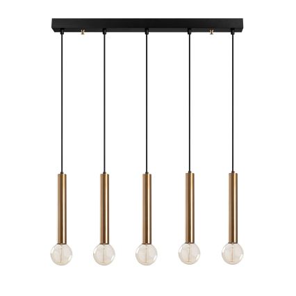 Lustră suspendată pe cablu TEMPO, 5 x E27, 40 W, 230 V, aurie