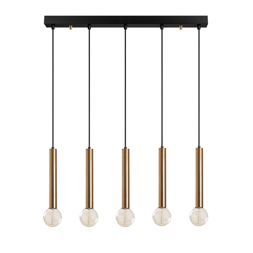 Lustră suspendată pe cablu TEMPO, 5 x E27, 40 W, 230 V, aurie