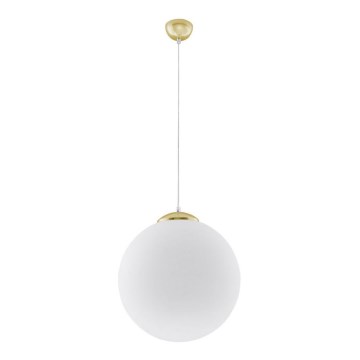 Lustră suspendată pe cablu TOYA, 1 x E27, max. 60 W, 230 V, Ø 40 cm, alb/auriu
