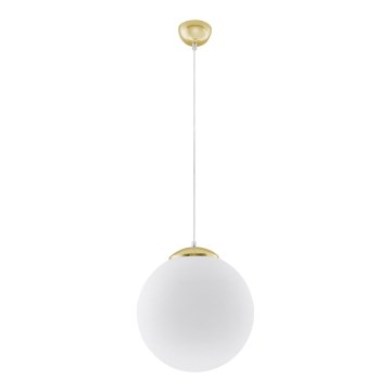 Lustră suspendată pe cablu TOYA 1xE27/60W/230V Ø 30 cm alb/auriu