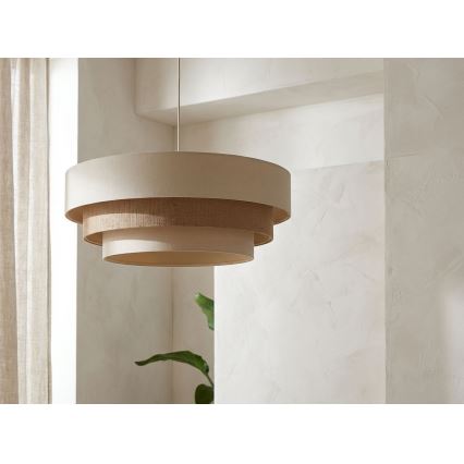 Lustră suspendată pe cablu TRINITI 1xE27/60W/230V, Ø 40 cm, crem/bej