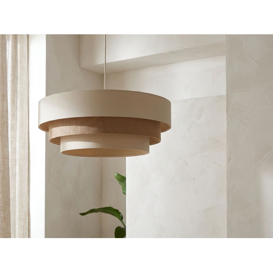 Lustră suspendată pe cablu TRINITI 1xE27/60W/230V, Ø 40 cm, crem/bej