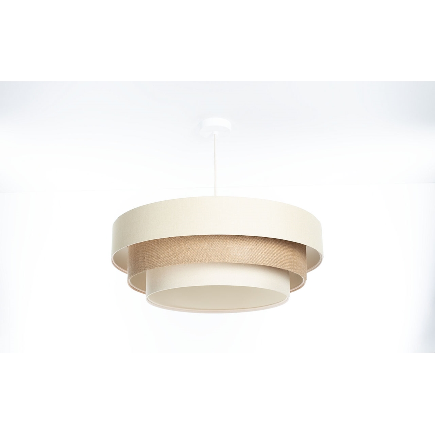 Lustră suspendată pe cablu TRINITI 1xE27/60W/230V, Ø 40 cm, crem/bej