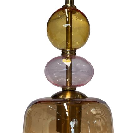 Lustră suspendată pe cablu TROPEA 1xE27/15W/230V negru/fumuriu bej/roz