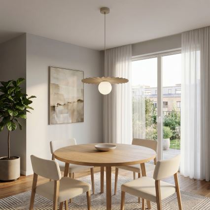 Lustră suspendată pe cablu UMBRA 1xG9/8W/230V bej