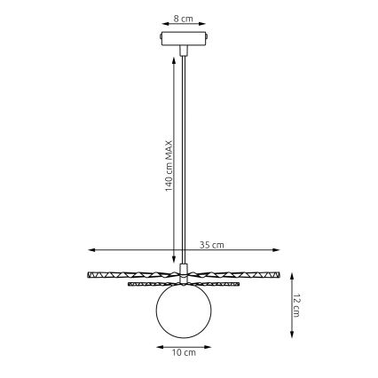 Lustră suspendată pe cablu UMBRA 1xG9/8W/230V negru/roșu