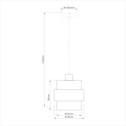 Lustră suspendată pe cablu VALENTINO 1xE27/15W/230V bej/transparent