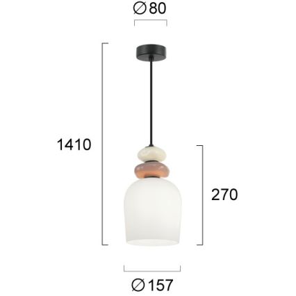 Lustră suspendată pe cablu VALISIA 3xE27/40W/230V bej/măsliniu