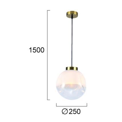 Lustră suspendată pe cablu VANA 1xE27/40W/230V alb/auriu