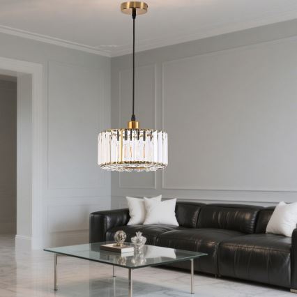 Lustră suspendată pe cablu VETRO, 1xE27/60W/230V, aurie