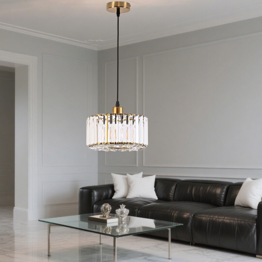 Lustră suspendată pe cablu VETRO, 1xE27/60W/230V, aurie