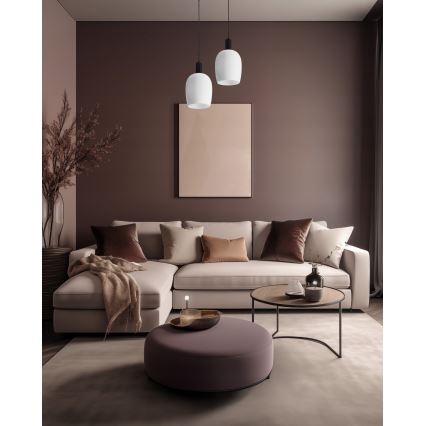 Lustră suspendată pe cablu WOLKEN 1xE27/40W/230V alb/negru