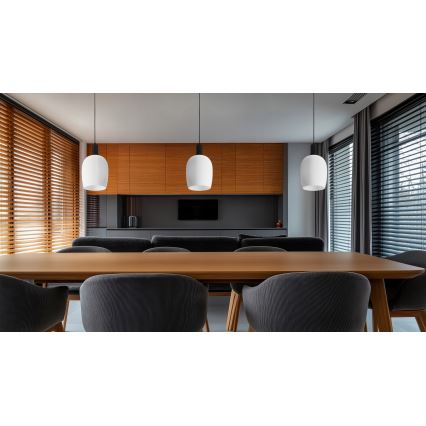 Lustră suspendată pe cablu WOLKEN 1xE27/40W/230V alb/negru