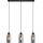 Lustră suspendată pe cablu WOODNEST 3xE27/15W/230V pin/negru fumuriu