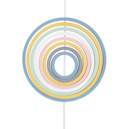 Lustră suspendată pentru copii HOOPS 1xE27/20W/230V Ø 27 cm multicoloră