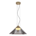 Lustră suspendată PRESTO pe cablu, 1xGX53/10W/230V, Ø 42 cm, auriu/gri fumuriu