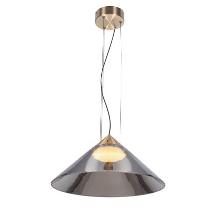 Lustră suspendată PRESTO pe cablu, 1xGX53/10W/230V, Ø 42 cm, auriu/gri fumuriu