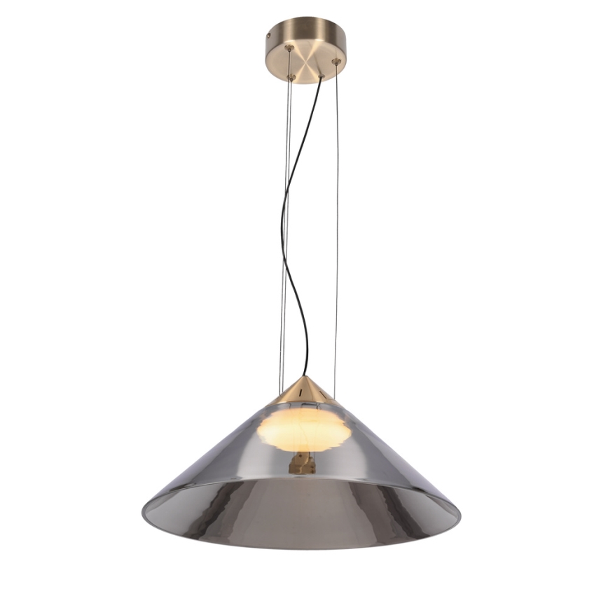 Lustră suspendată PRESTO pe cablu, 1xGX53/10W/230V, Ø 42 cm, auriu/gri fumuriu
