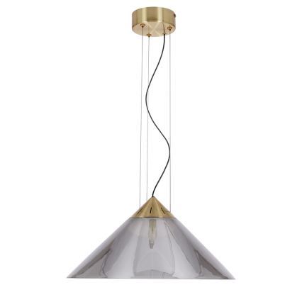 Lustră suspendată PRESTO pe cablu, 1xGX53/10W/230V, Ø 42 cm, auriu/gri fumuriu