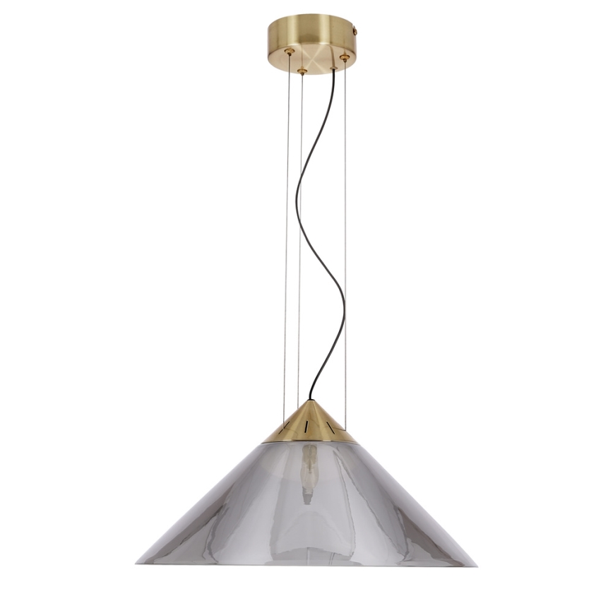 Lustră suspendată PRESTO pe cablu, 1xGX53/10W/230V, Ø 42 cm, auriu/gri fumuriu