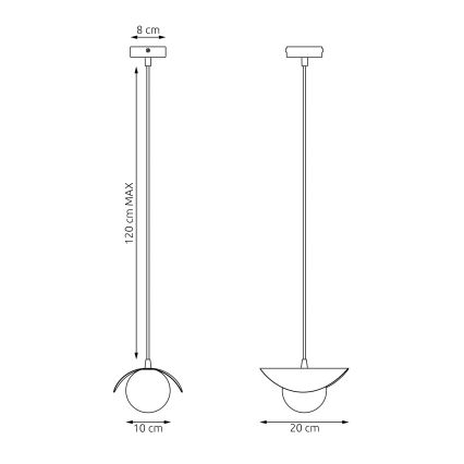 Lustră suspendată RITUAL 1xG9/8W/230V, albă