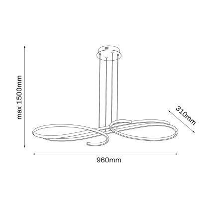 Lustră suspendată VIOLIN LED/40W/230V, neagră