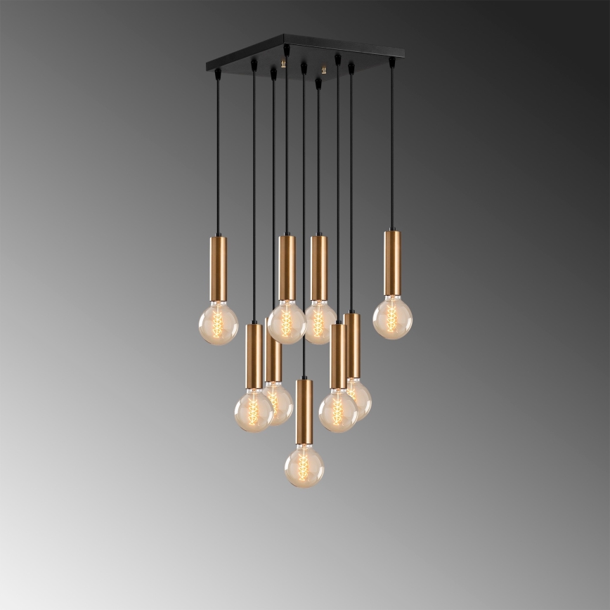 Lustră TEMPO cu cablu 9xE27/40W/230V, auriu