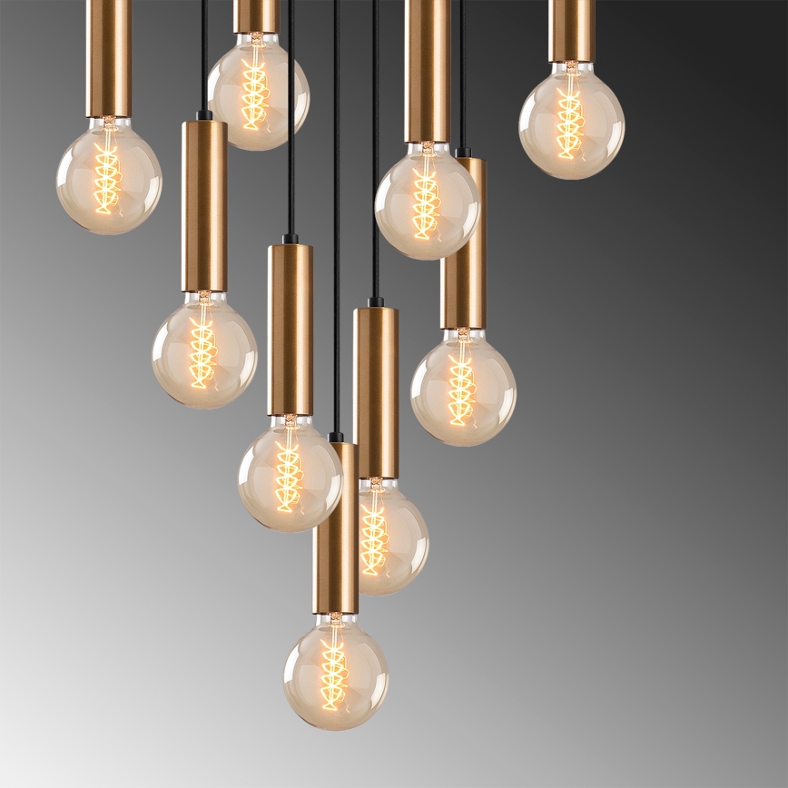 Lustră TEMPO cu cablu 9xE27/40W/230V, auriu