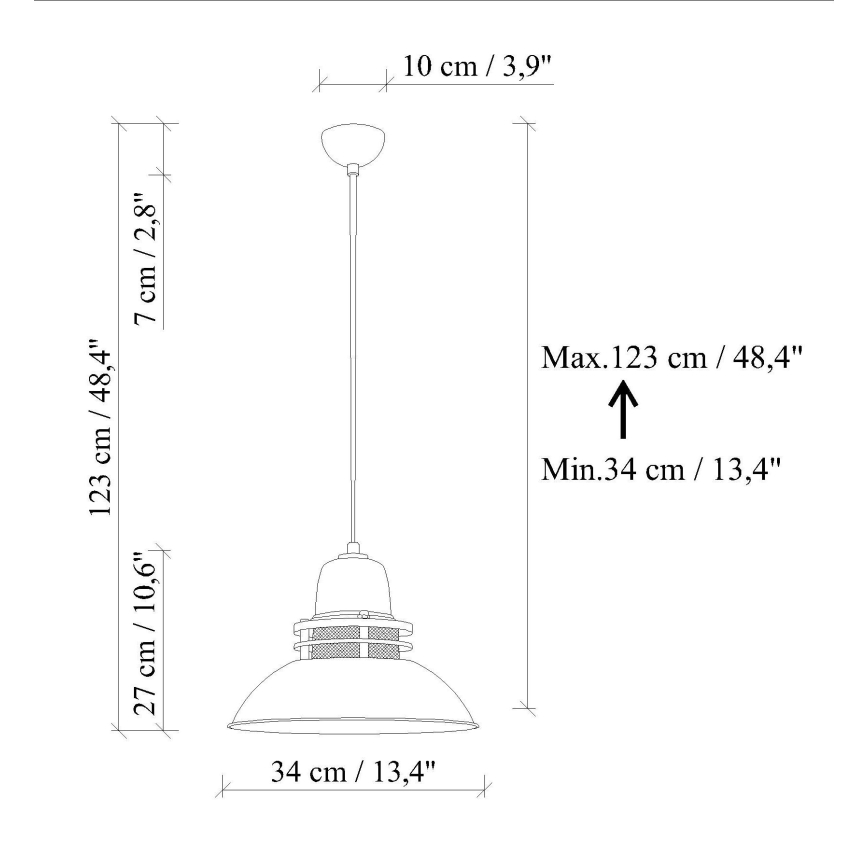Lustră TIBET pe cablu 1xE27/40W/230V, portocalie