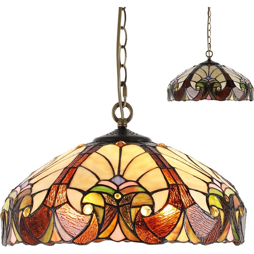 Lustră TIFFANY XX cu lanț, 2xE27/60W/230V - Prezent 1700