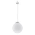Lustră UGO suspendată pe cablu, 1xE27/15W/230V, Ø 40 cm, alb/crom lucios