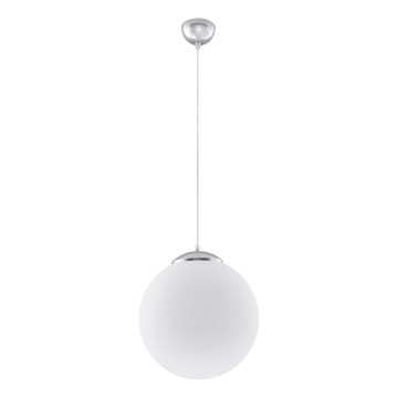 Lustră UGO suspendată pe cablu, 1xE27/15W/230V, Ø 40 cm, alb/crom lucios