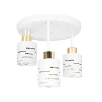 Lustru aplicat ELEN 3xE27/35W/230V alb/auriu