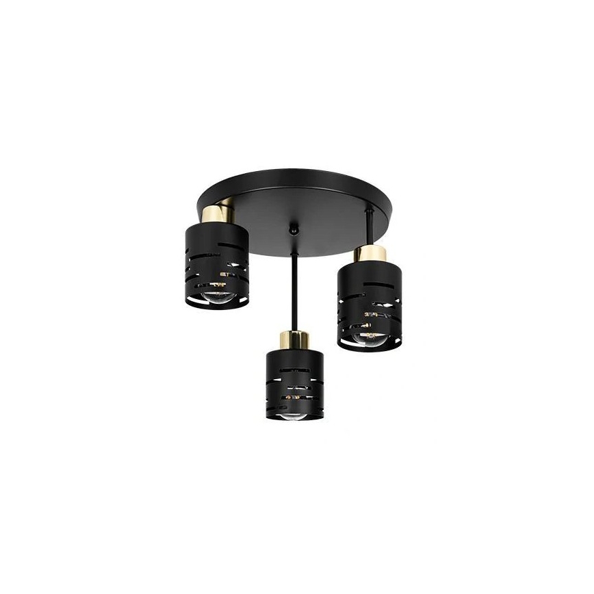 Lustru aplicat ELEN 3xE27/35W/230V negru/auriu