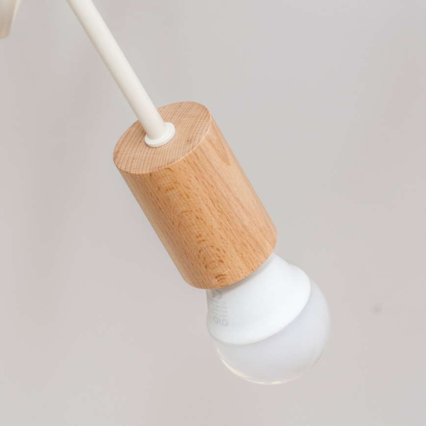 Lustru aplicat OXFORD 2xE27/15W/230V lemn de pin/crem