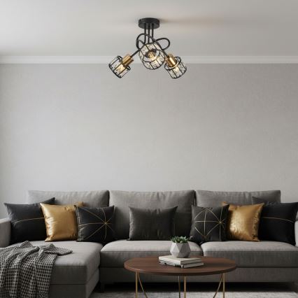 Lustru aplicat ZAHARA 3xE27/10W/230V, negru