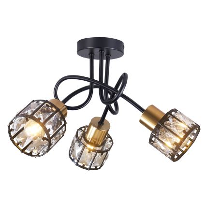 Lustru aplicat ZAHARA 3xE27/10W/230V, negru