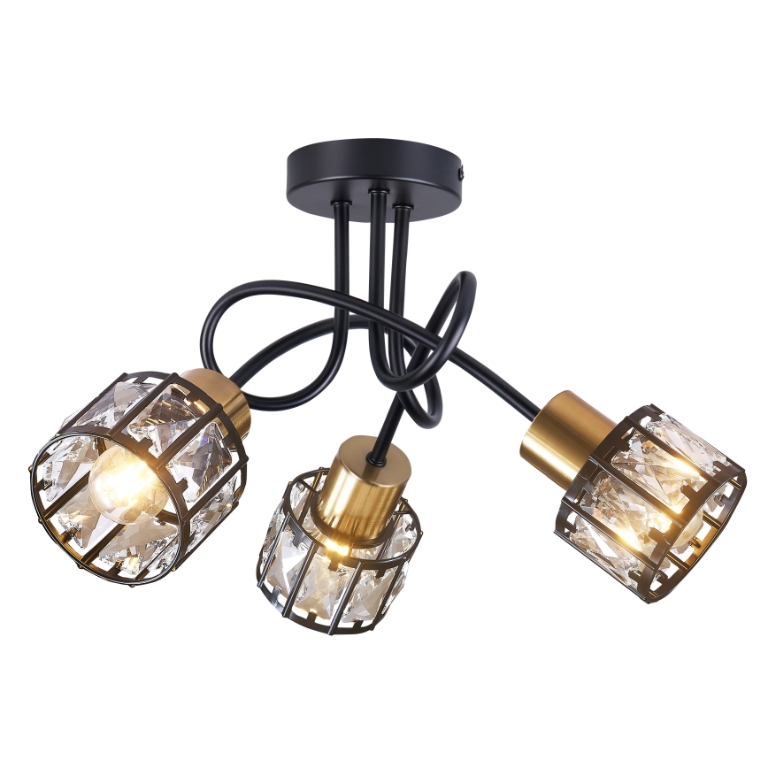 Lustru aplicat ZAHARA 3xE27/10W/230V, negru