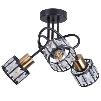 Lustru aplicat ZAHARA 3xE27/10W/230V, negru