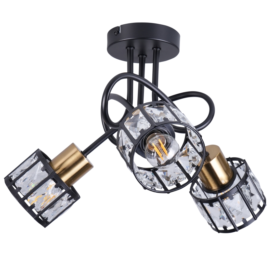 Lustru aplicat ZAHARA 3xE27/10W/230V, negru