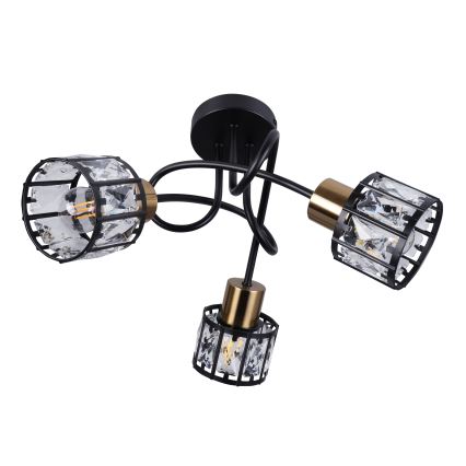 Lustru aplicat ZAHARA 3xE27/10W/230V, negru